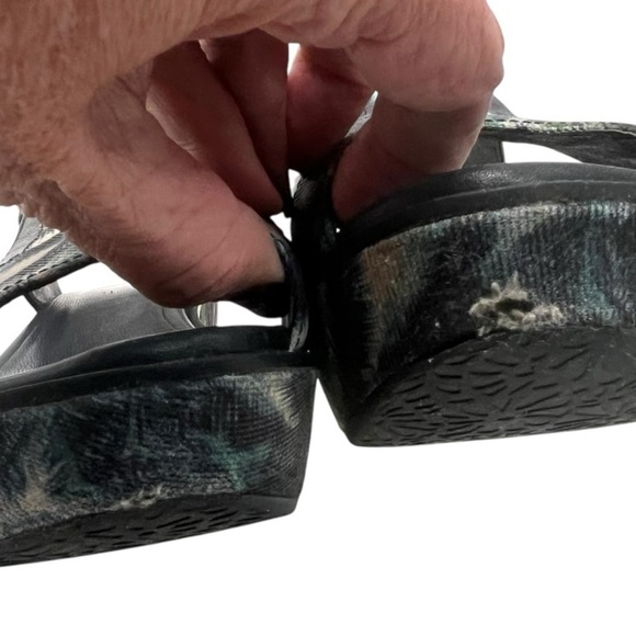 Camper Damas Green Navy Tropical Wedge Platform Sandals Women’s EU 38 US 7.5 - Picture 7 of 16